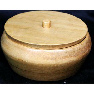 Vtg 1997 Wooden Carved Trinket Bowl Dish Candy Jim Marna Handcrafted Modern West